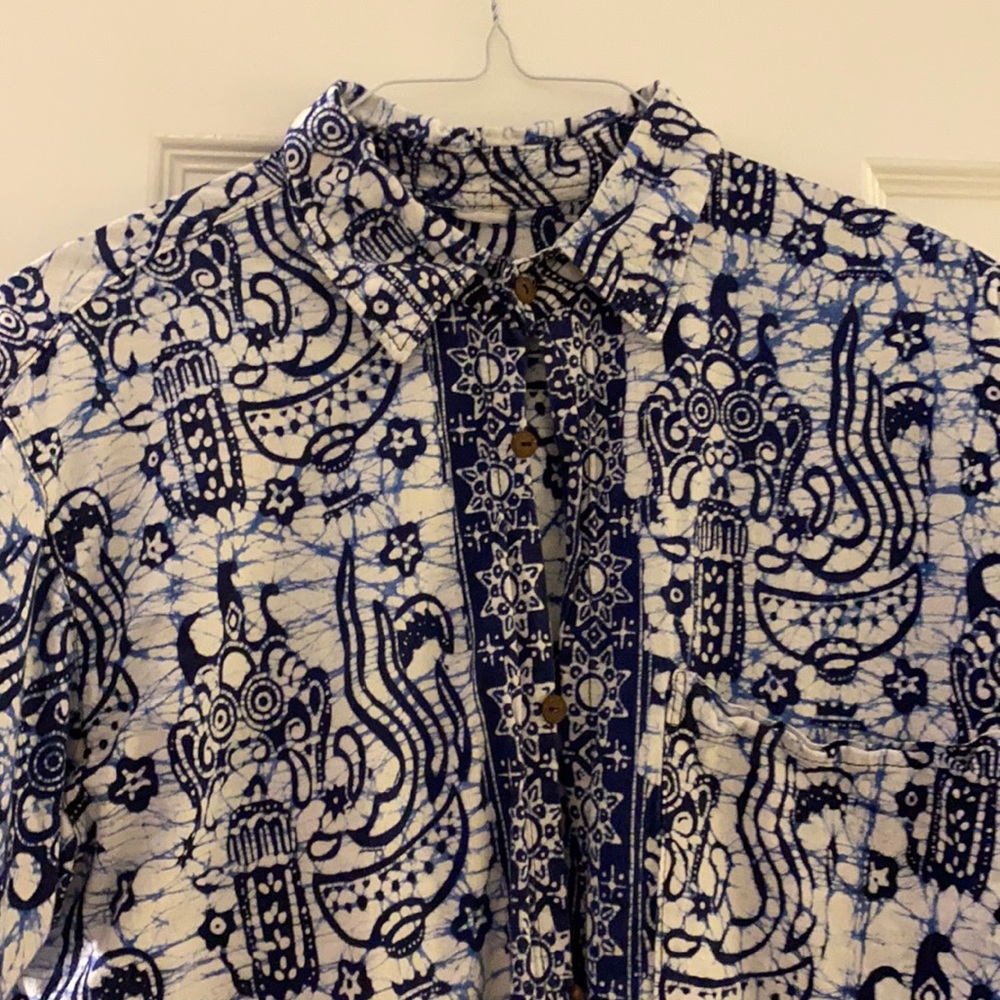 Hawaiian shirt indigo batik